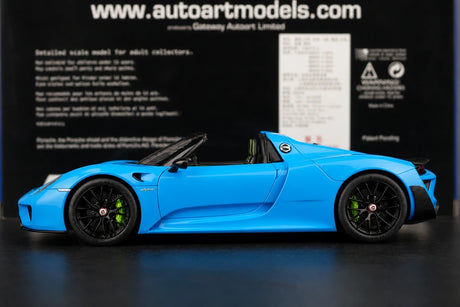 [AutoArt] 1:18 Porsche 2013 918 Spyder Tiffany blu modellino pressofuso