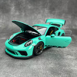 [AutoArt] 1:18 Porsche 2018 911 991.2 GT3 RS Tiffany Blue Model Car Die-Cast