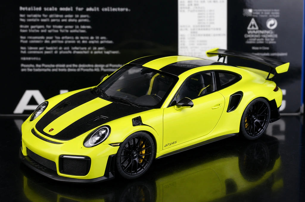 [AutoArt] 1:18 Porsche 2018 911 GT2 RS 991.2 Auto modello verde acido in metallo pressofuso