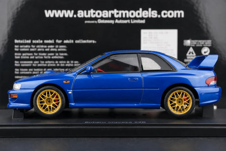 AutoArt Subaru 1998 Impreza 22B Blue 1:18 – Modelo de Metal Fundido em Metal de Coleção