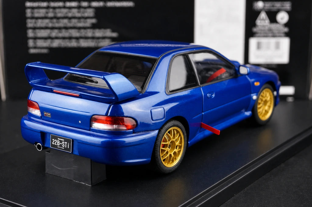 AutoArt Subaru 1998 Impreza 22B Blue 1:18 – Modelo de Metal Fundido em Metal de Coleção