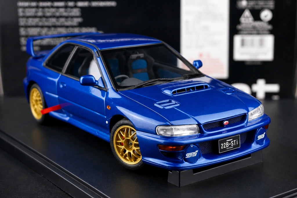 AutoArt Subaru 1998 Impreza 22B Blue 1:18 – Modelo de Metal Fundido em Metal de Coleção