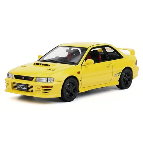 AutoArt Subaru 1998 Impreza WRX Type-R amarelo 1:18 – modelo de coleção em metal fundido