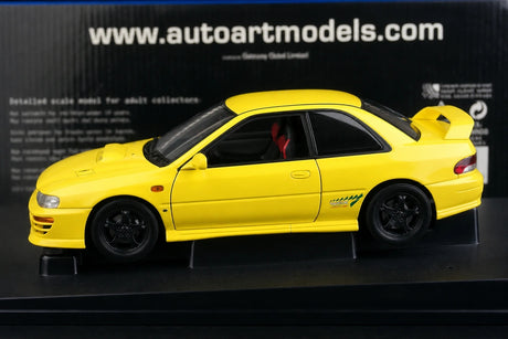AutoArt Subaru 1998 Impreza WRX Type-R amarelo 1:18 – modelo de coleção em metal fundido