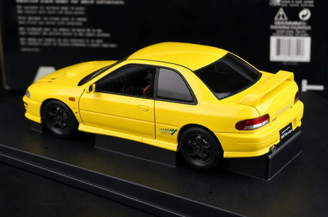 AutoArt Subaru 1998 Impreza WRX Type-R amarelo 1:18 – modelo de coleção em metal fundido