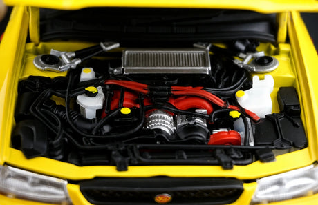 AutoArt Subaru 1998 Impreza WRX Type-R amarelo 1:18 – modelo de coleção em metal fundido