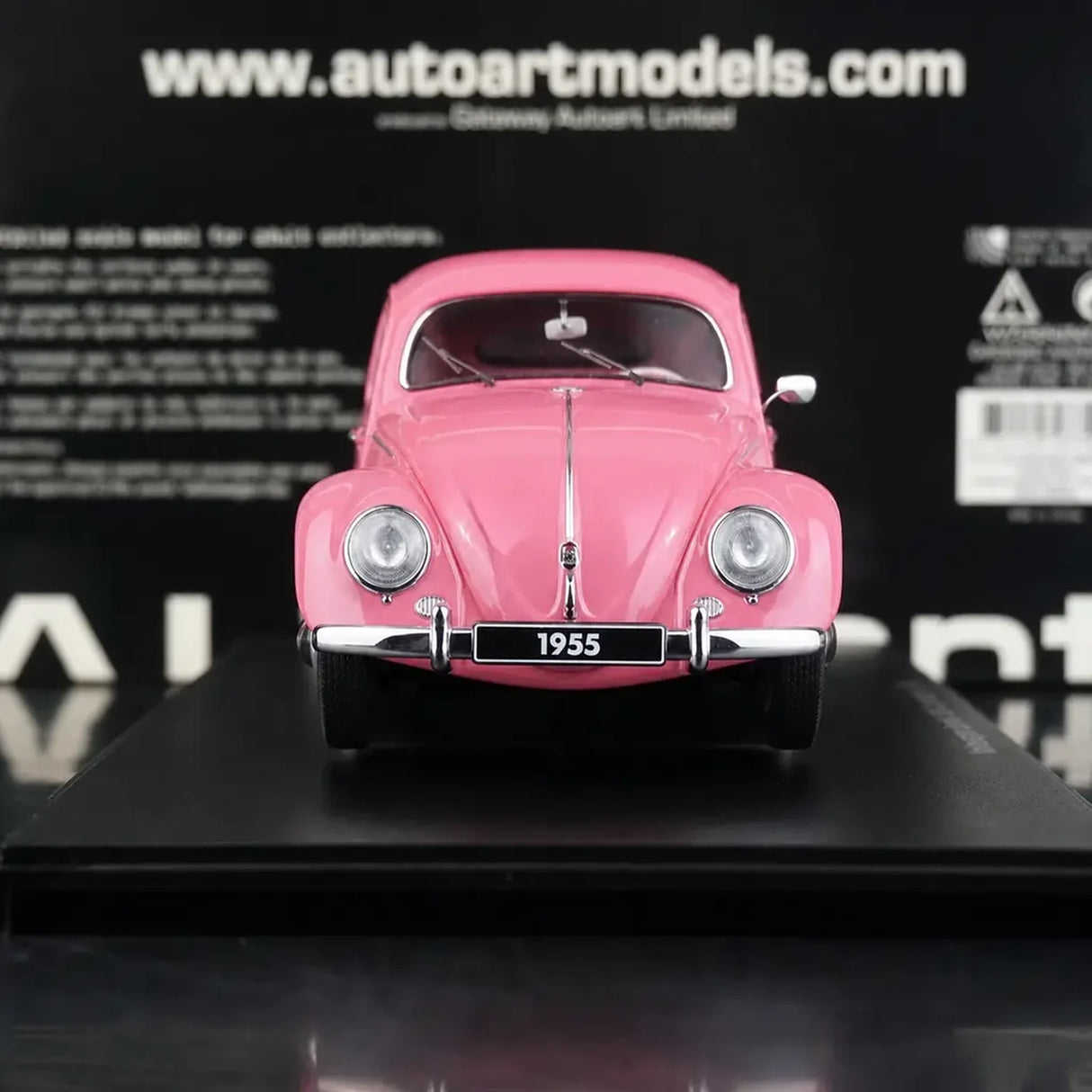 AutoArt Volkswagen 1955 Beetle 1200 Pink 1:18 – Modello da collezione in metallo pressofuso