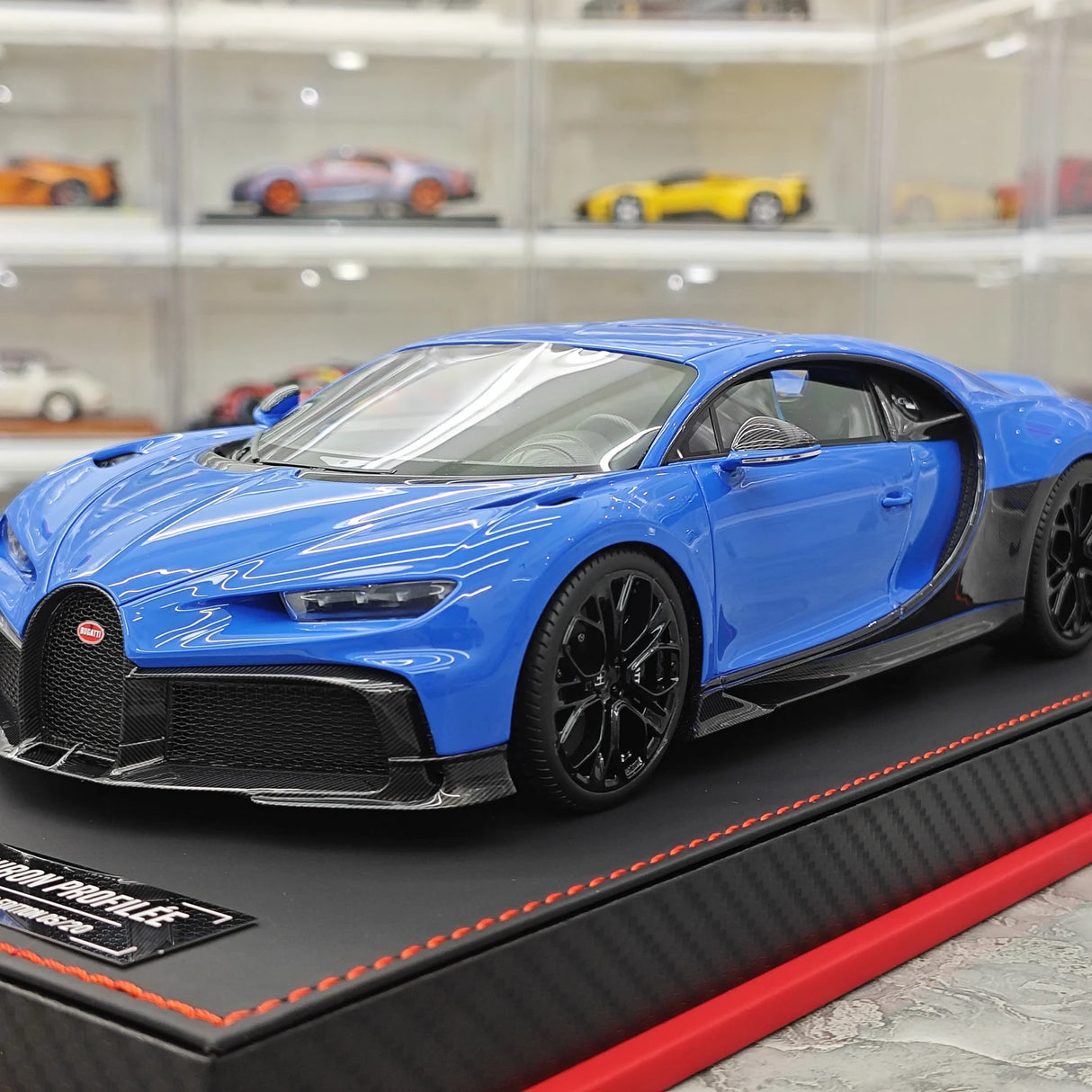 BBA Bugatti 2022 Chiron Profilee Blue 1:18 – keräilyhartsimallihartsi
