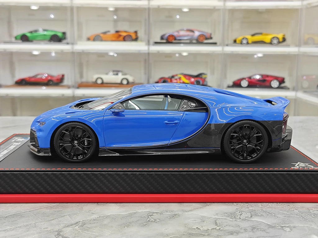 BBA Bugatti 2022 Chiron Profilee Blue 1:18 – keräilyhartsimallihartsi