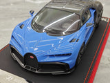 BBA Bugatti 2022 Chiron Profilee Blue Carbon 1:18 – Resina de Modelo de Resina de Colección