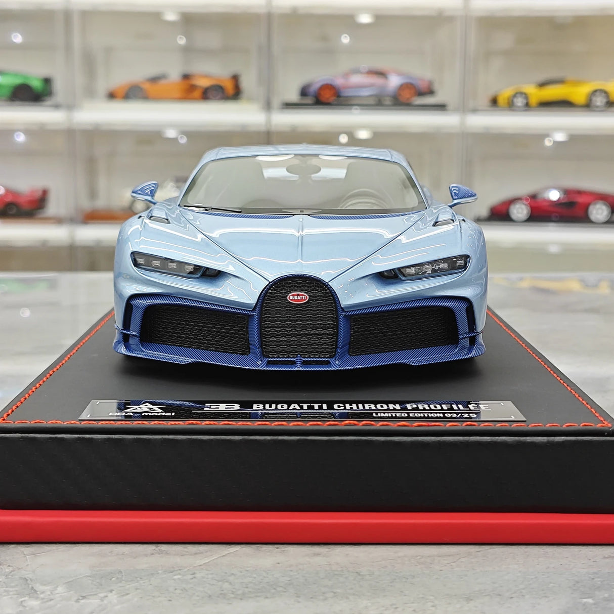 BBA Bugatti 2022 Chiron Profilee Ice Blue 1:18 – keräilyhartsimallihartsi