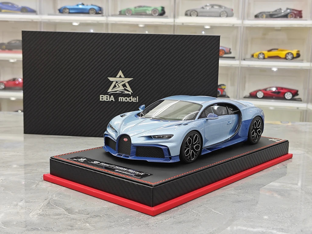 BBA Bugatti 2022 Chiron Profilee Ice Blue 1:18 – keräilyhartsimallihartsi