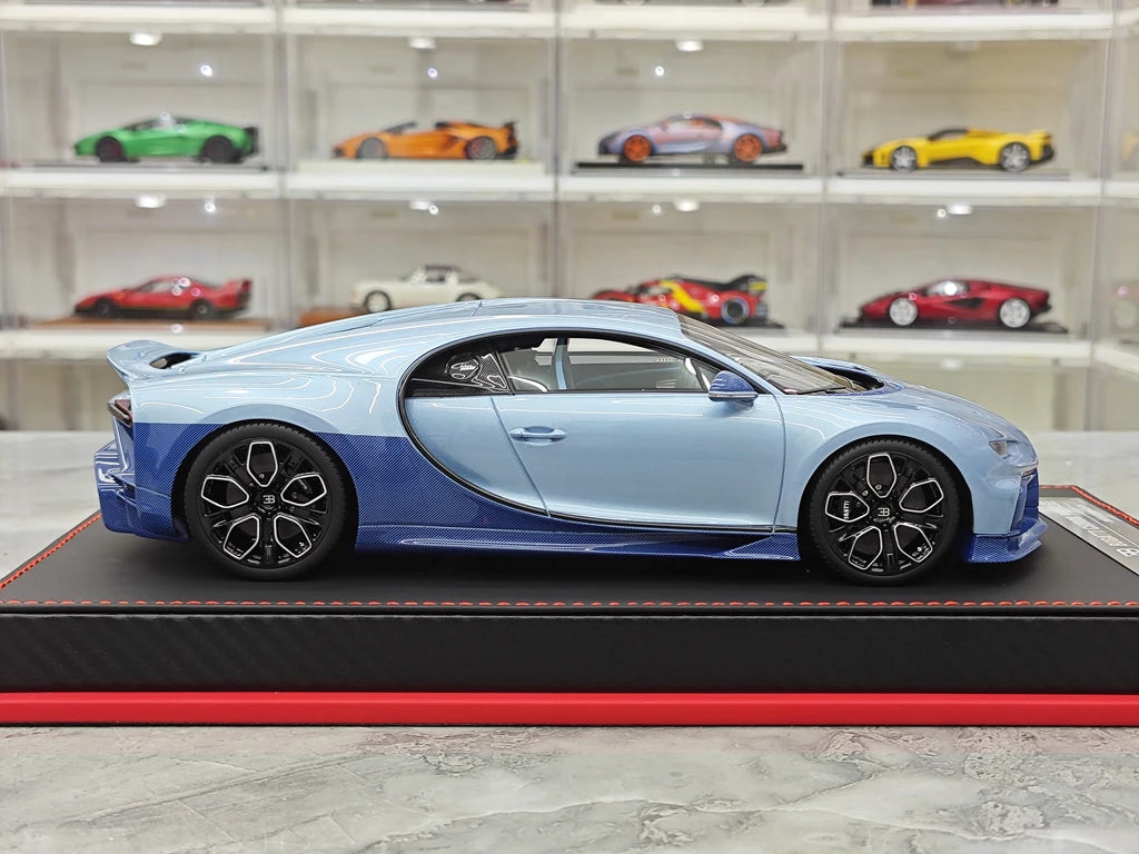 BBA Bugatti 2022 Chiron Profilee Ice Blue 1:18 – keräilyhartsimallihartsi
