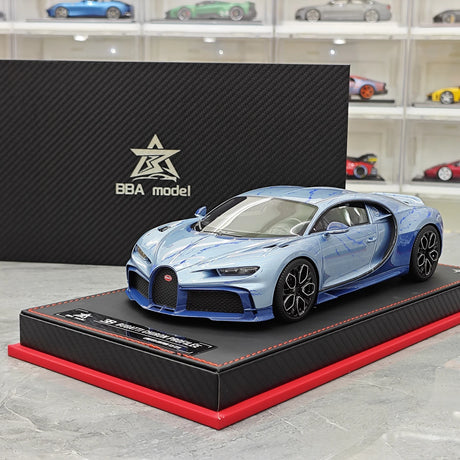 BBA Bugatti 2022 Chiron 프로필 아이스 블루 마블 1:18 – 수집용 레진 모델 레진