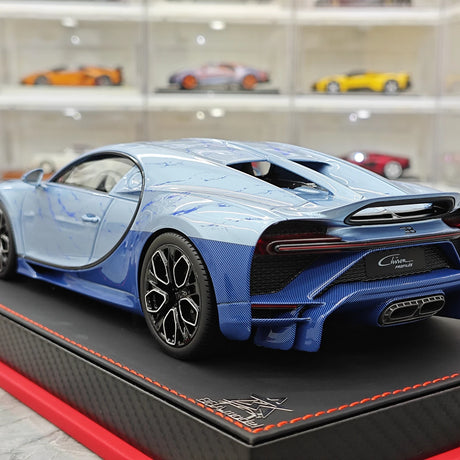 BBA Bugatti 2022 Chiron 프로필 아이스 블루 마블 1:18 – 수집용 레진 모델 레진
