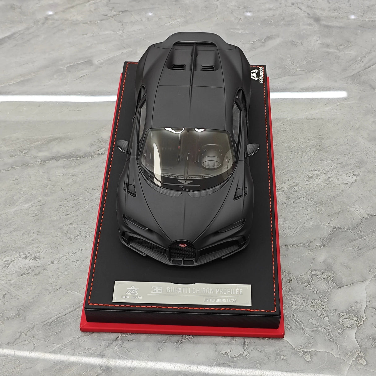 BBA Bugatti 2022 Chiron Profilee Matte Black 1:18 – keräilyresimallihartsi