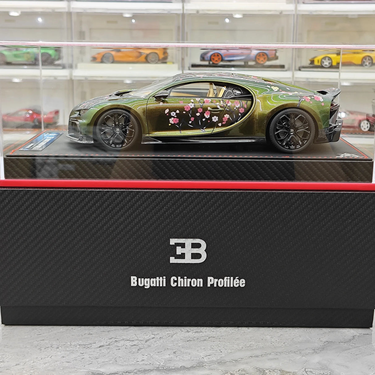 BBA Bugatti 2022 Chiron Profilee Sakura Gradient Green 1:18 – Keräilyhartsimallihartsi