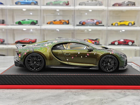 BBA Bugatti 2022 Chiron 프로필 사쿠라 그라디언트 그린 1:18 – 수집용 레진 모델 레진