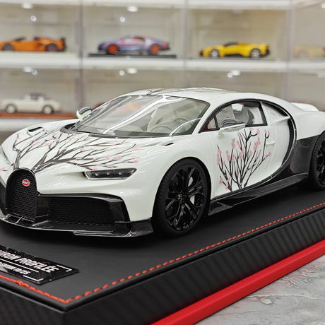 BBA Bugatti 2022 Chiron 프로필 사쿠라 화이트 1:18 – 수집용 레진 모델 레진