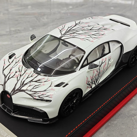 BBA Bugatti 2022 Chiron 프로필 사쿠라 화이트 1:18 – 수집용 레진 모델 레진