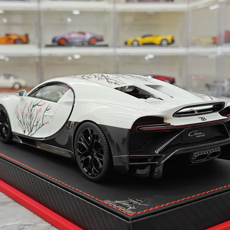 BBA Bugatti 2022 Chiron 프로필 사쿠라 화이트 1:18 – 수집용 레진 모델 레진
