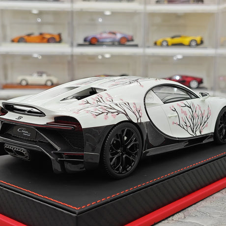 BBA Bugatti 2022 Chiron 프로필 사쿠라 화이트 1:18 – 수집용 레진 모델 레진