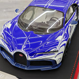 BBA Bugatti 2022 Chiron Profilee الأبيض والأزرق 1:18 – راتنج نموذجي قابل للجمع