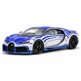 BBA Bugatti 2022 Chiron Profilee الأبيض والأزرق 1:18 – راتنج نموذجي قابل للجمع