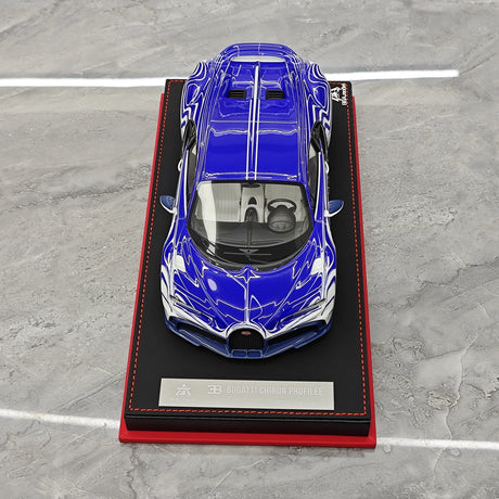 BBA Bugatti 2022 Chiron 프로필 화이트 앤 블루 1:18 – 수집용 레진 모델 레진