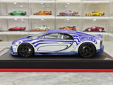 BBA Bugatti 2022 Chiron Profilee الأبيض والأزرق 1:18 – راتنج نموذجي قابل للجمع
