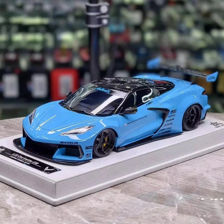 [BBA] 1:18 Chevrolet Corvette C8 LBWK Widebody Blue Model Car Resin