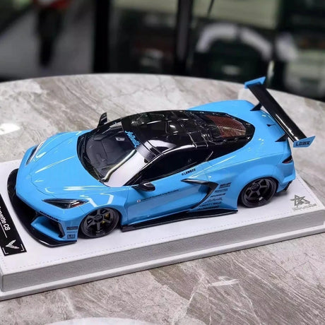 [BBA] 1:18 Chevrolet Corvette C8 LBWK Widebody Blue Model Car Resin