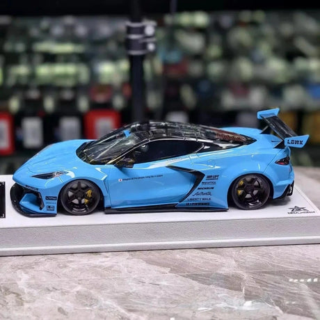 [BBA] 1:18 Chevrolet Corvette C8 LBWK Widebody Blue Model Car Resin