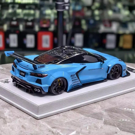 [BBA] 1:18 Chevrolet Corvette C8 LBWK Widebody Blue Model Car Resin