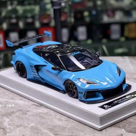 [BBA] 1:18 Chevrolet Corvette C8 LBWK Widebody Blue Model Car Resin
