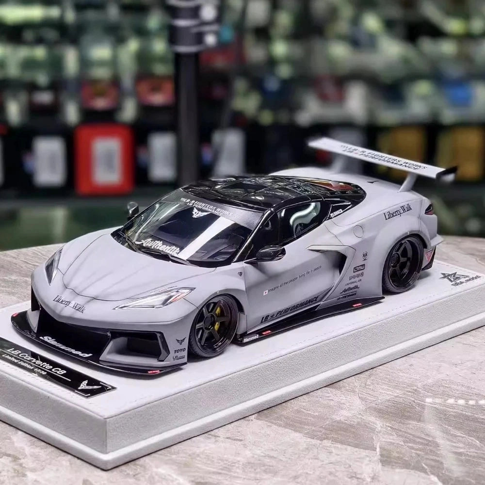 BBA Chevrolet 2020 Corvette C8 LBWK Widebody Gray 1:18 – Modelo de Resina de Coleção