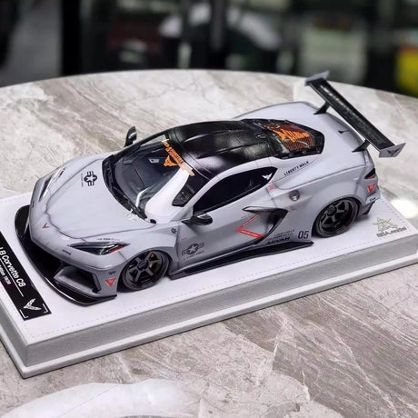 [BBA] 1:18 Chevrolet Corvette C8 LBWK Widebody Gray Model Car Resin