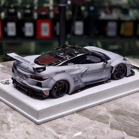 [BBA] 1:18 Chevrolet Corvette C8 LBWK Widebody Gray Model Car Resin