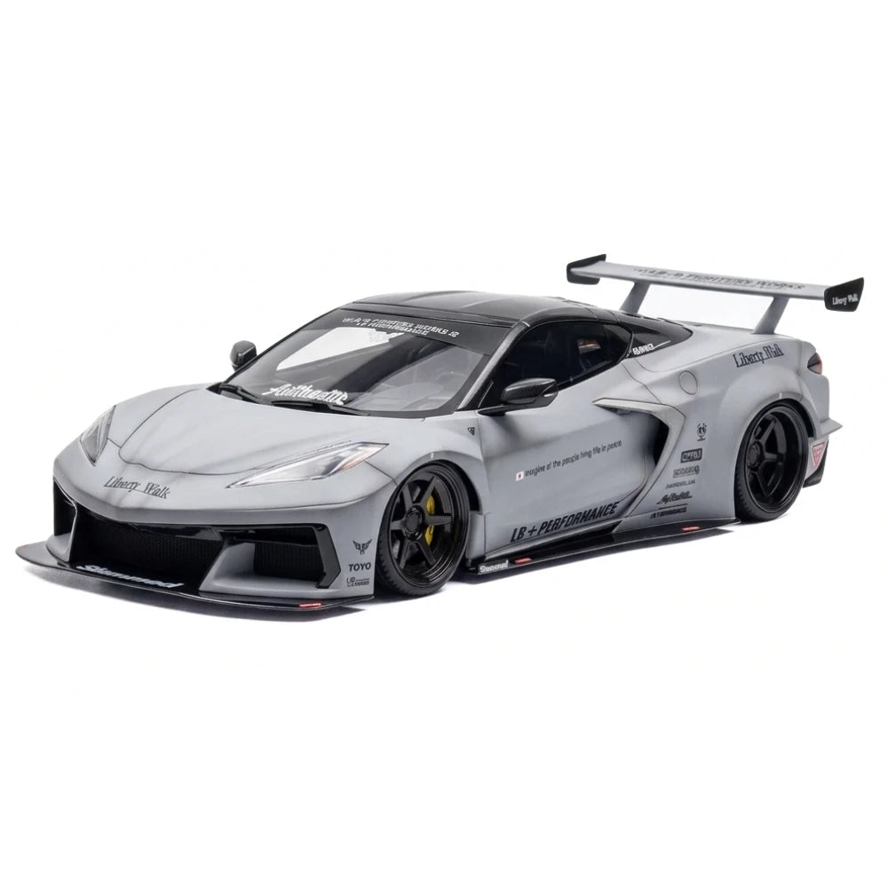 BBA Chevrolet 2020 Corvette C8 LBWK Widebody Gray 1:18 – Modelo de Resina de Coleção
