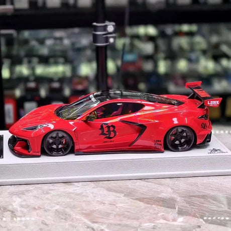 [BBA] 1:18 Chevrolet Corvette C8 LBWK Widebody Red Model Car Resin