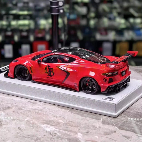 [BBA] 1:18 Chevrolet Corvette C8 LBWK Widebody Red Model Car Resin
