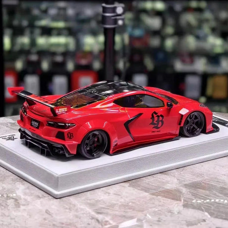 [BBA] 1:18 Chevrolet Corvette C8 LBWK Widebody Red Model Car Resin