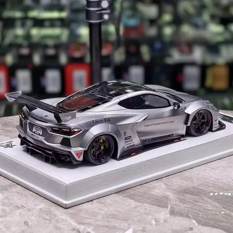 [BBA] 1:18 Chevrolet Corvette C8 LBWK Widebody Silver Model Car Resin