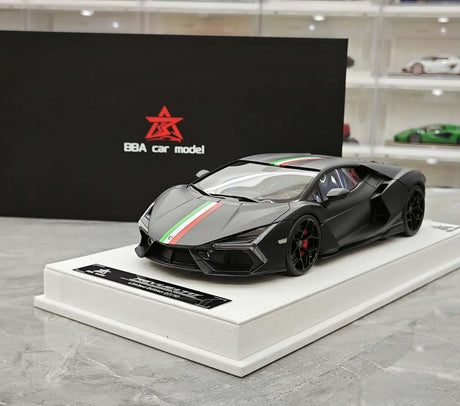 BBA Lamborghini 2023 Revuelto بلاك إيتاليا فلاج 1:18 – نموذج راتنج قابل للجمع
