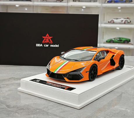 BBA Lamborghini 2023 Revuelto العلم الإيطالي البرتقالي 1:18 – نموذج راتنج قابل للجمع