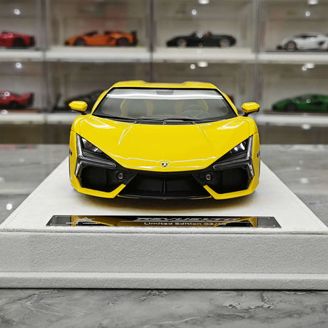 BBA Lamborghini 2023 Revuelto Amarelo 1:18 – Resina de Modelo de Resina de Coleção