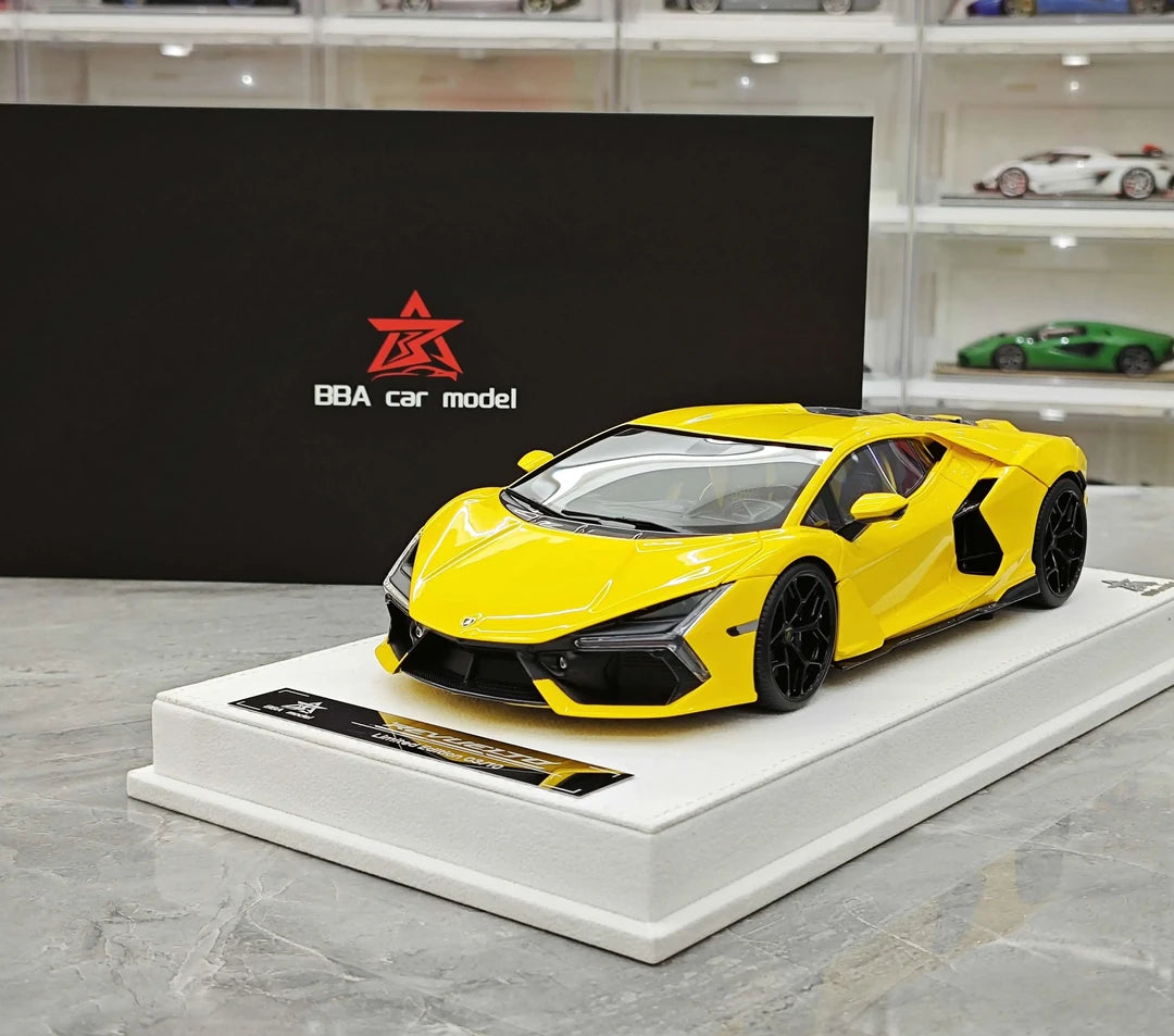 BBA Lamborghini 2023 Revuelto Yellow 1:18 – Resina da collezione per modelli in resina