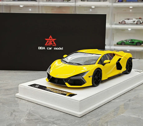 BBA Lamborghini 2023 Revuelto Amarelo 1:18 – Resina de Modelo de Resina de Coleção