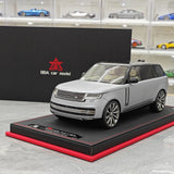 BBA Land Rover 2018 Range Rover Autobiografia LWB Gray 1:18 – Collezionabile Resina Modello di Resina