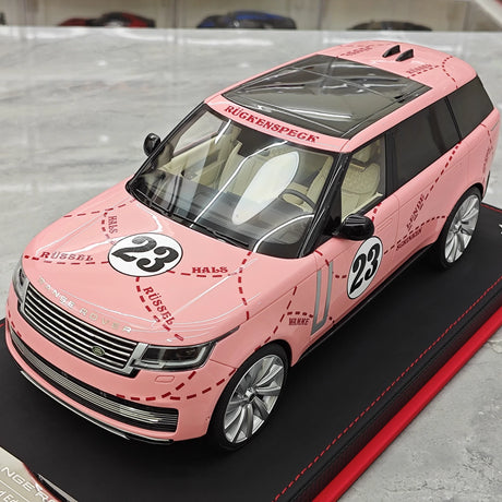 BBA Land Rover 2018 Range Rover SVAutobiography Long Wheelwalk Pink Pig 1:18 – Resina modello in resina da collezione